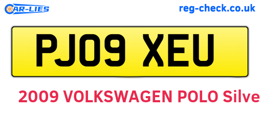 PJ09XEU are the vehicle registration plates.