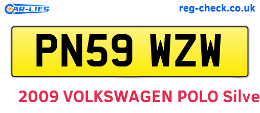 PN59WZW are the vehicle registration plates.