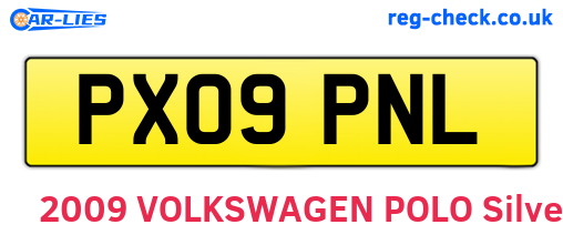 PX09PNL are the vehicle registration plates.