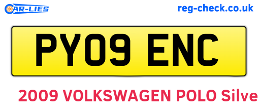PY09ENC are the vehicle registration plates.