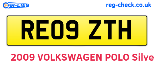 RE09ZTH are the vehicle registration plates.