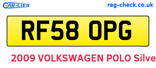 RF58OPG are the vehicle registration plates.