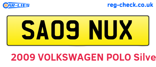 SA09NUX are the vehicle registration plates.