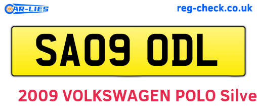 SA09ODL are the vehicle registration plates.
