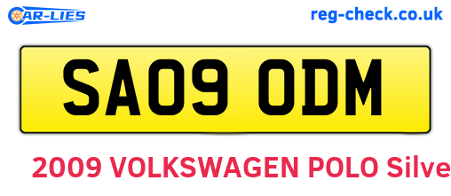 SA09ODM are the vehicle registration plates.