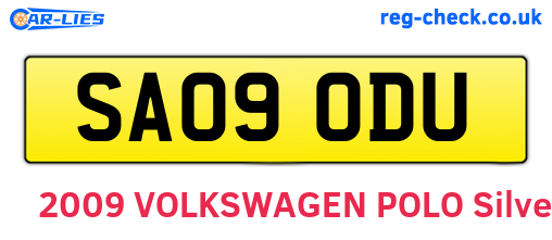 SA09ODU are the vehicle registration plates.