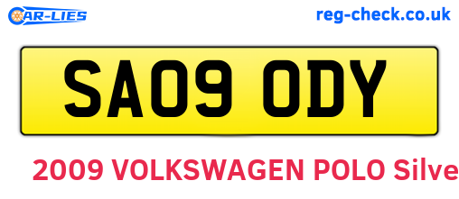 SA09ODY are the vehicle registration plates.