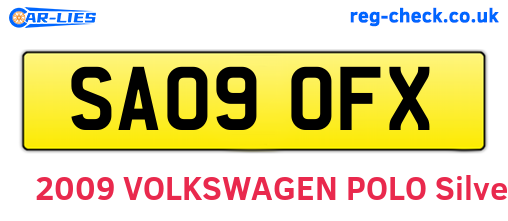 SA09OFX are the vehicle registration plates.