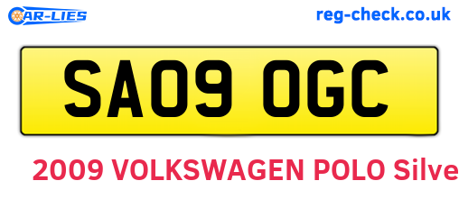 SA09OGC are the vehicle registration plates.