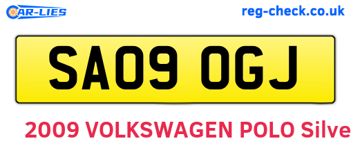 SA09OGJ are the vehicle registration plates.