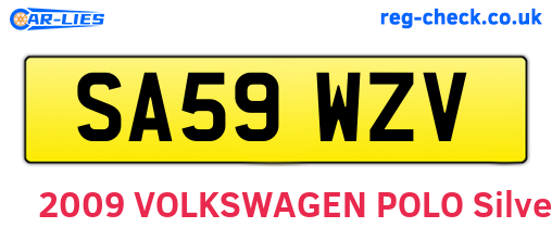 SA59WZV are the vehicle registration plates.