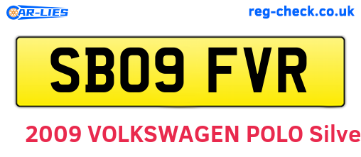 SB09FVR are the vehicle registration plates.