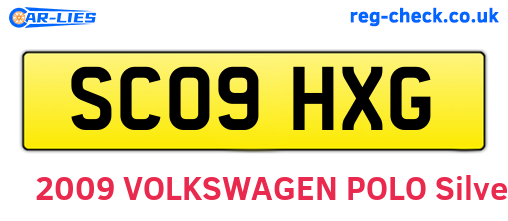 SC09HXG are the vehicle registration plates.