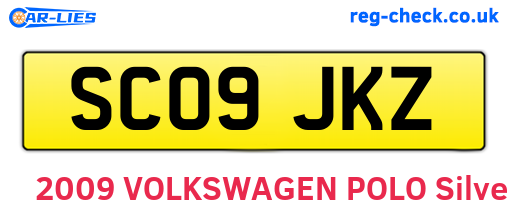 SC09JKZ are the vehicle registration plates.