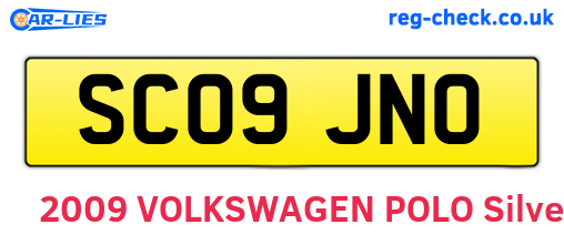 SC09JNO are the vehicle registration plates.