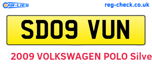 SD09VUN are the vehicle registration plates.