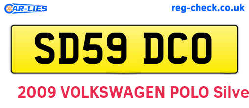 SD59DCO are the vehicle registration plates.