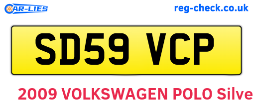 SD59VCP are the vehicle registration plates.