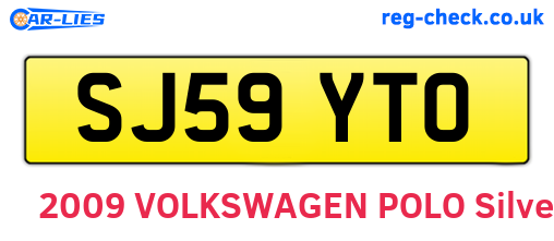 SJ59YTO are the vehicle registration plates.