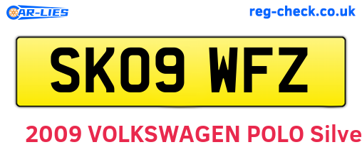 SK09WFZ are the vehicle registration plates.