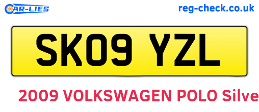SK09YZL are the vehicle registration plates.