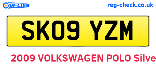 SK09YZM are the vehicle registration plates.