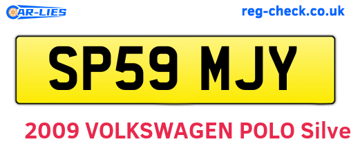SP59MJY are the vehicle registration plates.