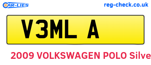 V3MLA are the vehicle registration plates.