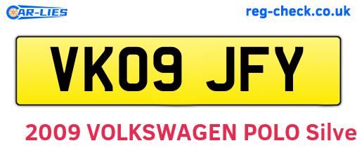 VK09JFY are the vehicle registration plates.
