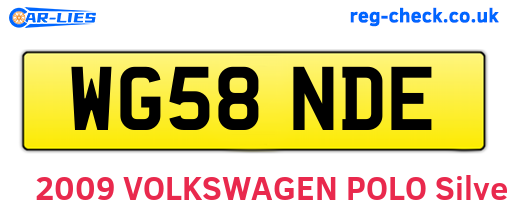 WG58NDE are the vehicle registration plates.