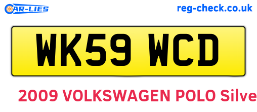 WK59WCD are the vehicle registration plates.