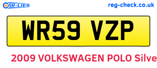 WR59VZP are the vehicle registration plates.