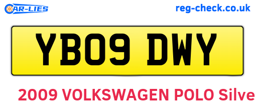YB09DWY are the vehicle registration plates.