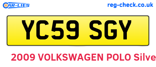 YC59SGY are the vehicle registration plates.