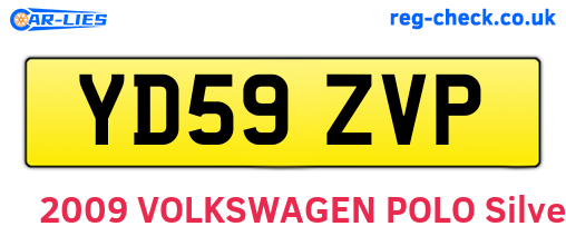 YD59ZVP are the vehicle registration plates.