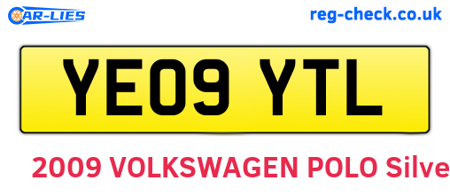YE09YTL are the vehicle registration plates.