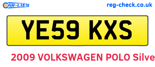 YE59KXS are the vehicle registration plates.