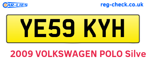 YE59KYH are the vehicle registration plates.