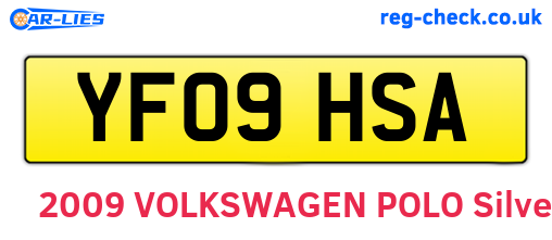 YF09HSA are the vehicle registration plates.