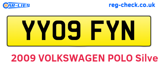 YY09FYN are the vehicle registration plates.