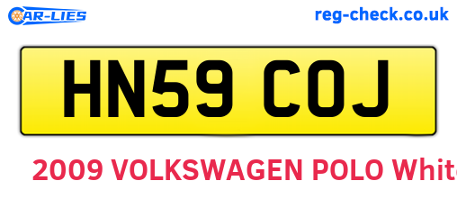 HN59COJ are the vehicle registration plates.