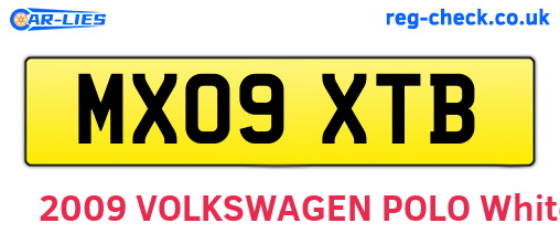 MX09XTB are the vehicle registration plates.