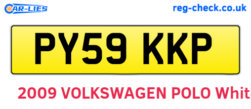 PY59KKP are the vehicle registration plates.