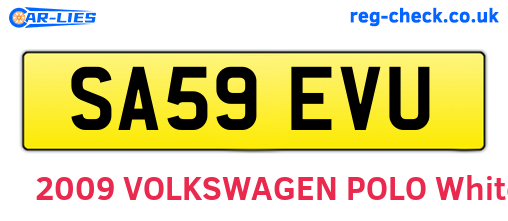 SA59EVU are the vehicle registration plates.