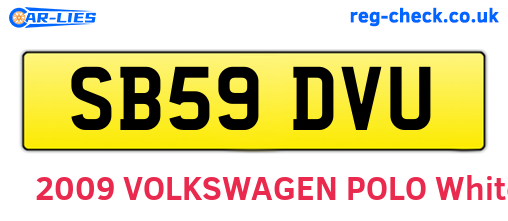 SB59DVU are the vehicle registration plates.