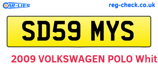 SD59MYS are the vehicle registration plates.
