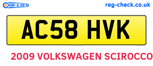 AC58HVK are the vehicle registration plates.