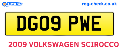 DG09PWE are the vehicle registration plates.