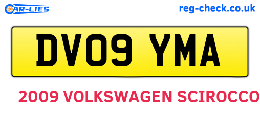 DV09YMA are the vehicle registration plates.