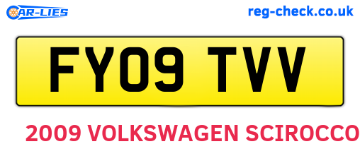 FY09TVV are the vehicle registration plates.